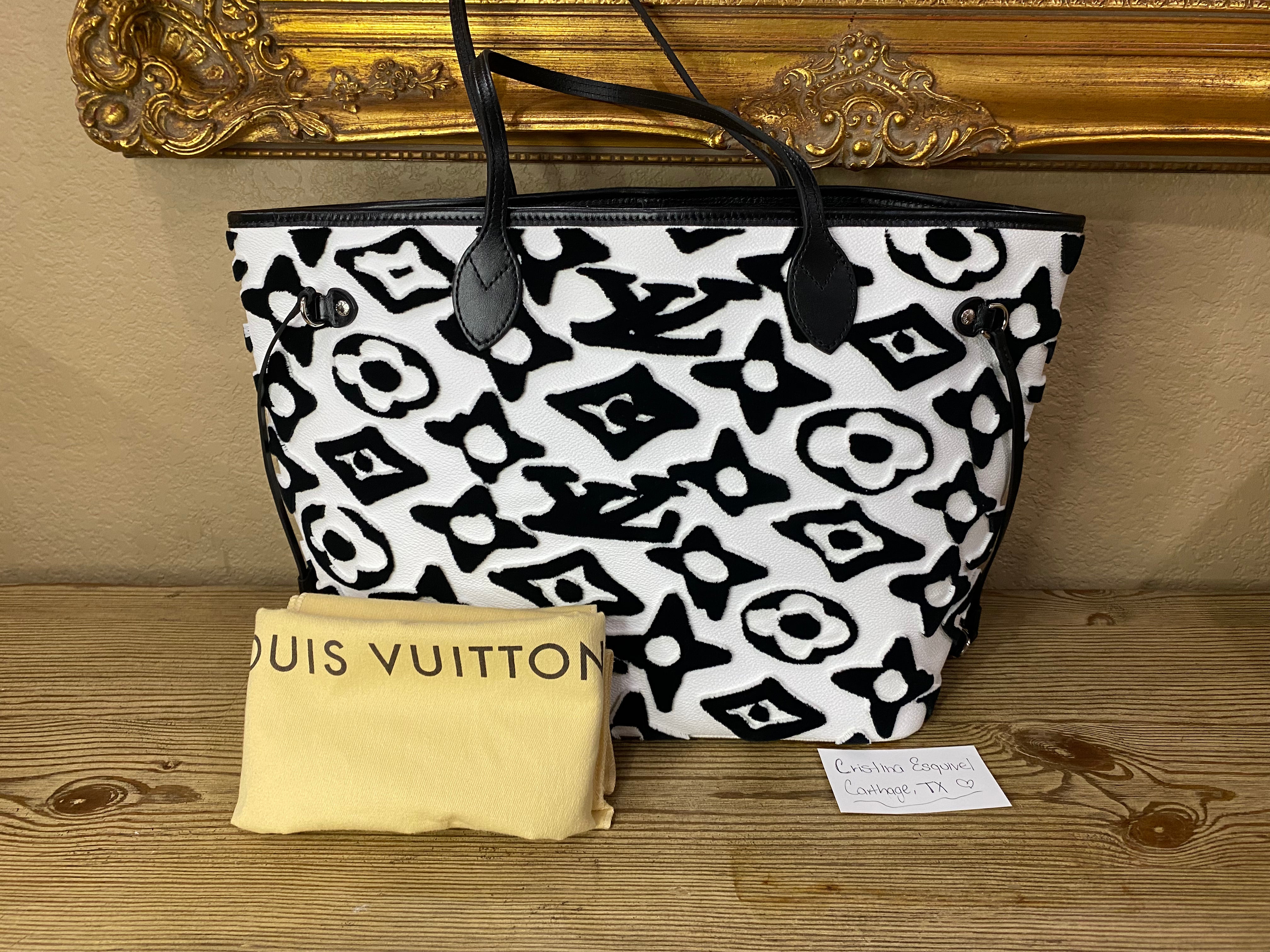 Louis Vuitton Neverfull MM Urs Fischer White Black Coated Canvas Set - A  World Of Goods For You, LLC