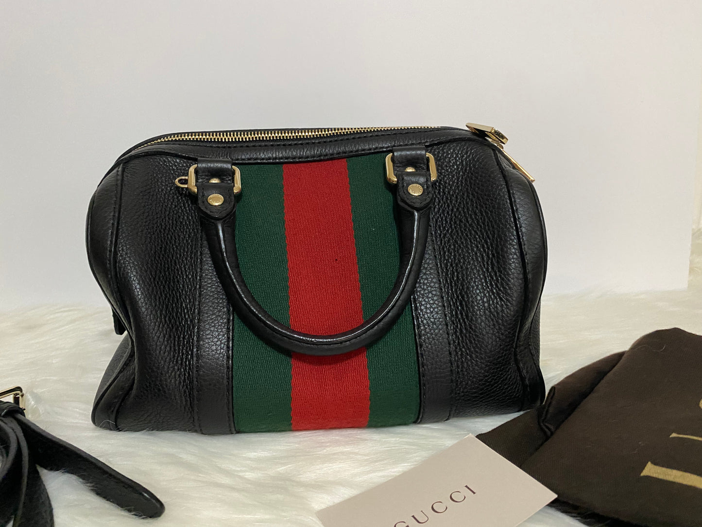 Authentic Pre Loved Gucci Leather Calfskin Boston Bag