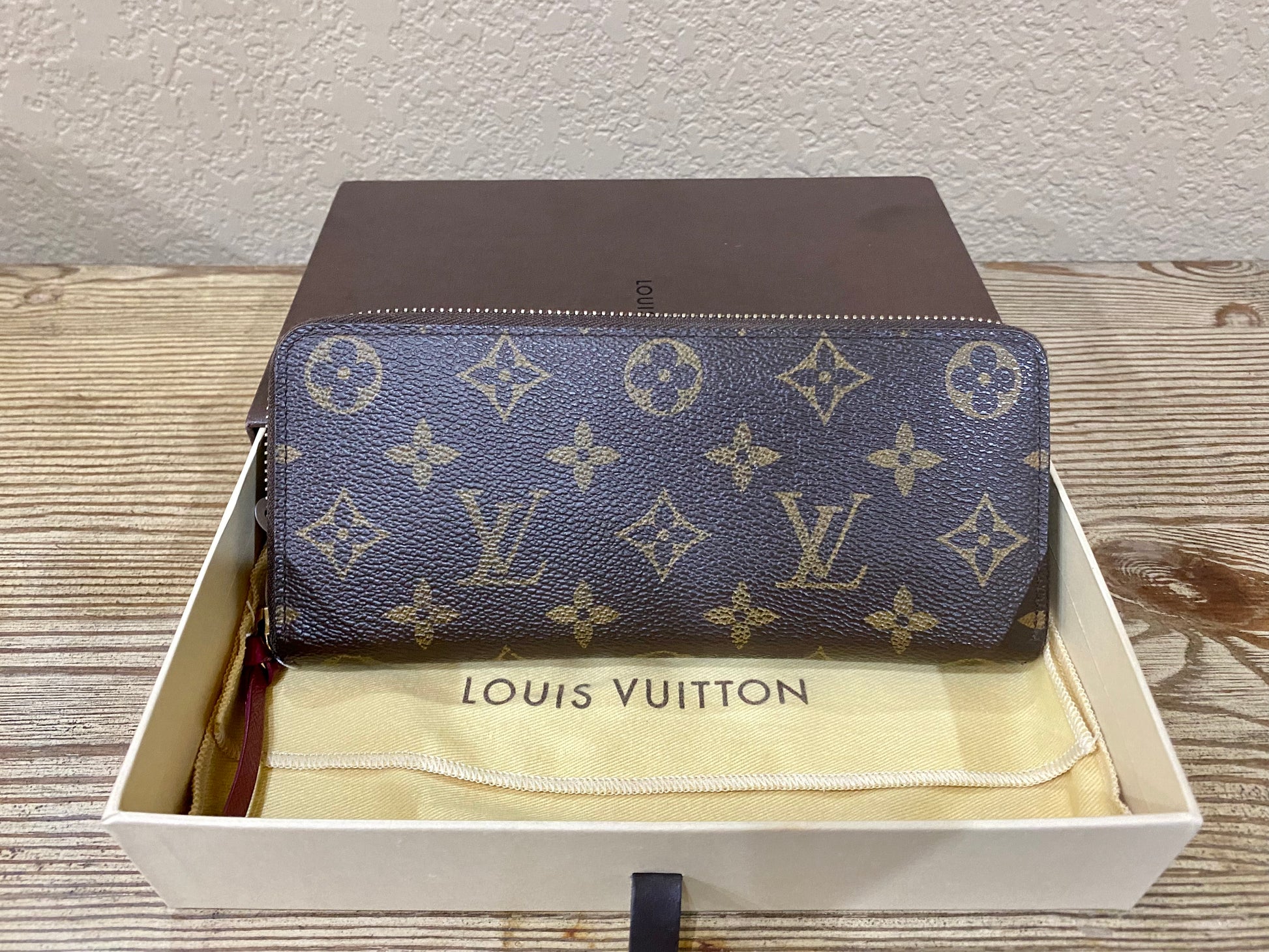 Louis Vuitton Clemence Monogram Canvas Zippy Wallet
