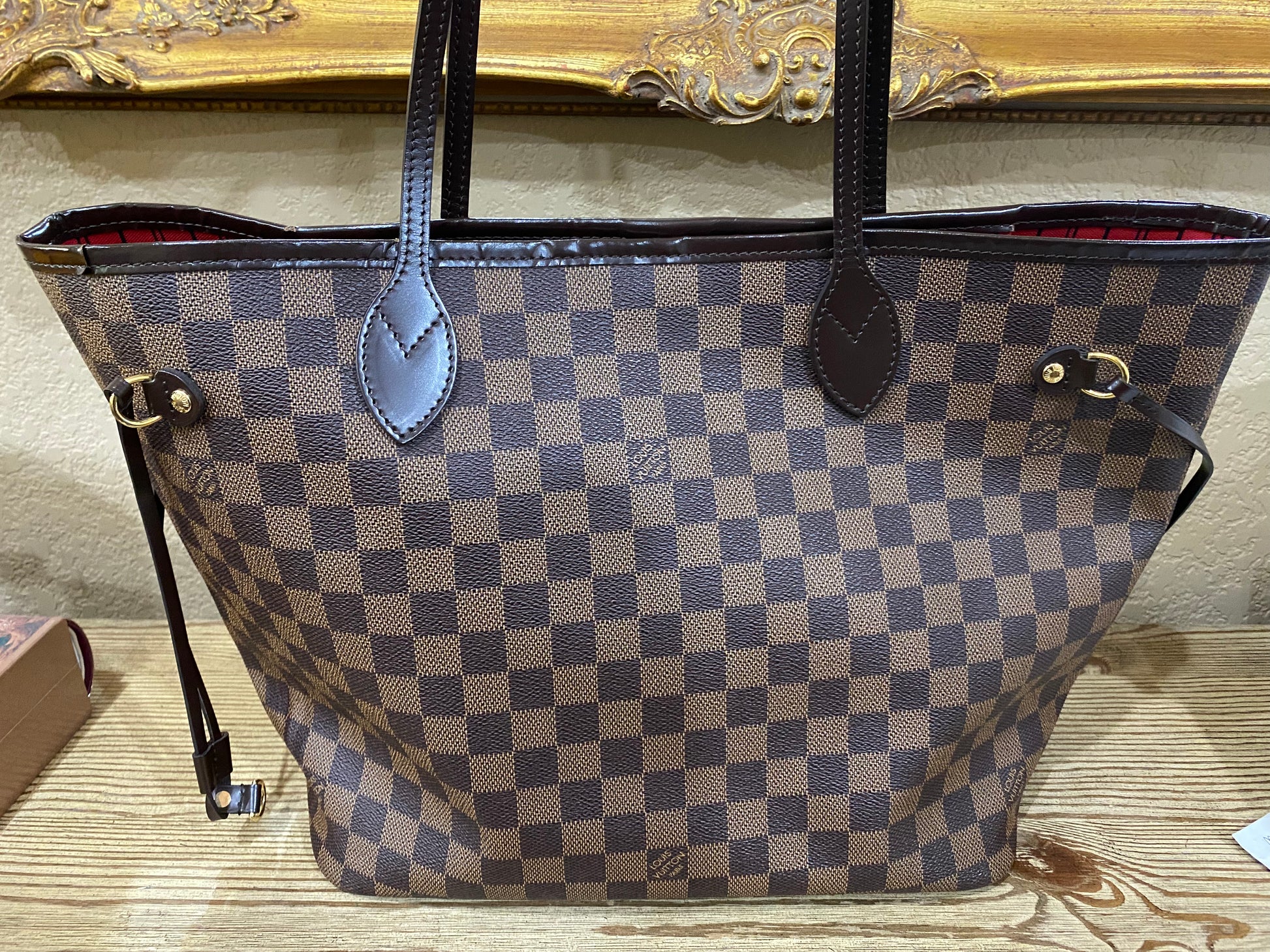 Louis Vuitton, Bags, Louis Vuitton Neverfull Mm Damier Ebene Canvas Tote  Bag Pouch Authenticated