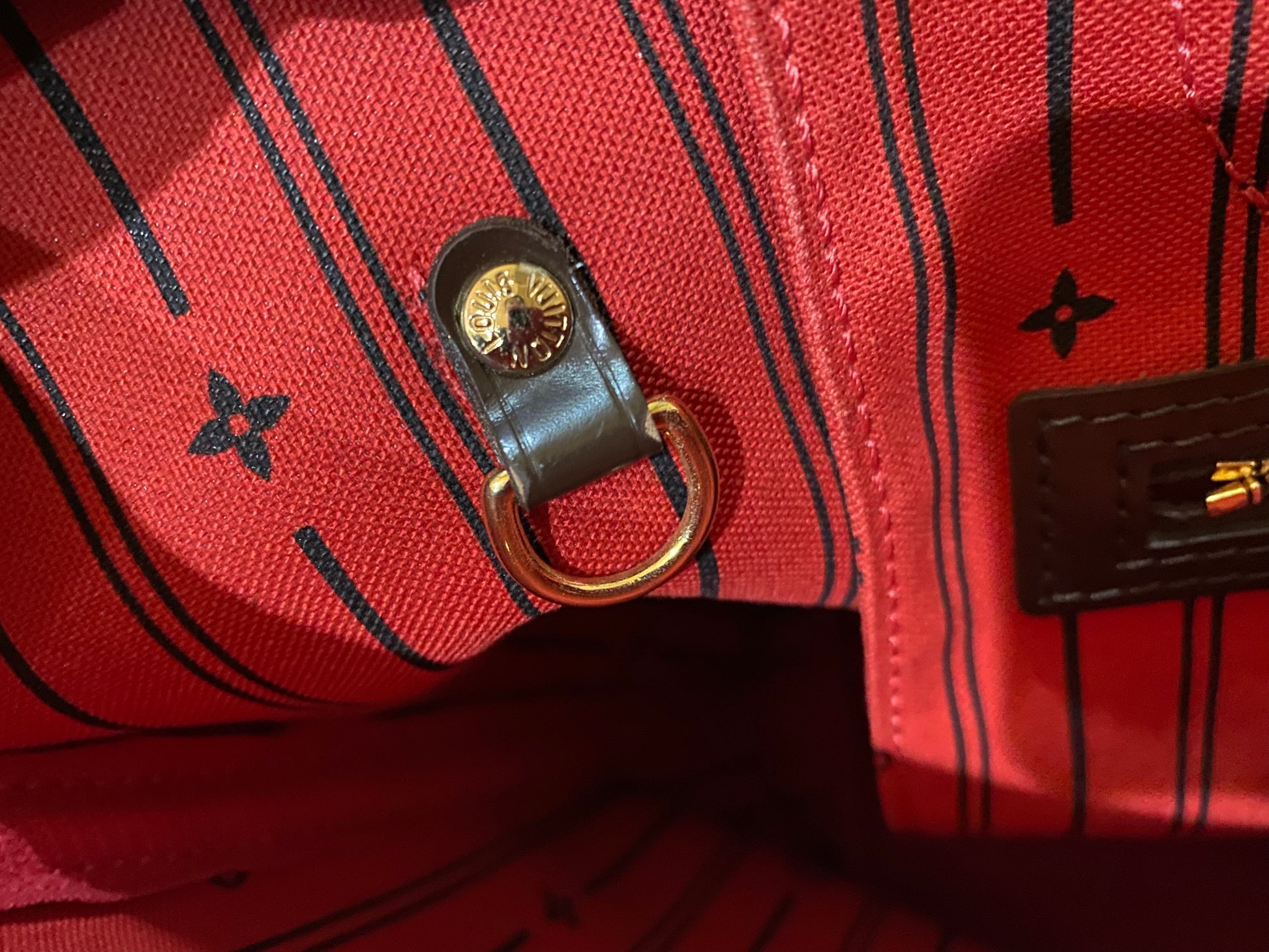Louis Vuitton Neverfull MM & Pouch Urs Fischer Black Red Handle  Shoulder Bag